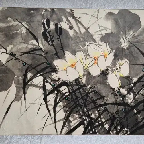 [BUNJANG] Oh Young-sung 'Summer by the Pond' 127x62cm Painting (2003) / 오영성, 못가의 여름, 127x62cm, 2003년.