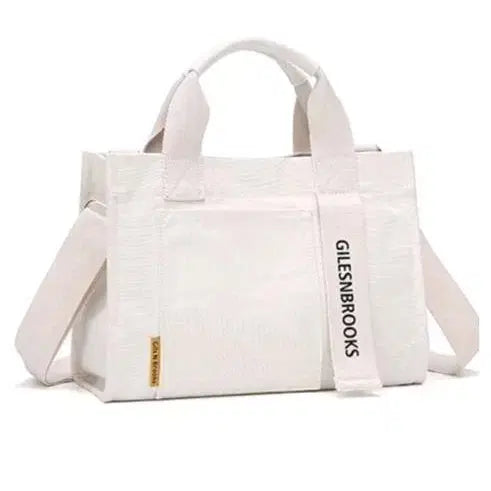 [BUNJANG] S-Class Zandar Lettering Pocket White Crossbody Bag / 고급스런 S클래스 여성용 잔다르 레터링 포켓 화이트 크로스백 판매해요