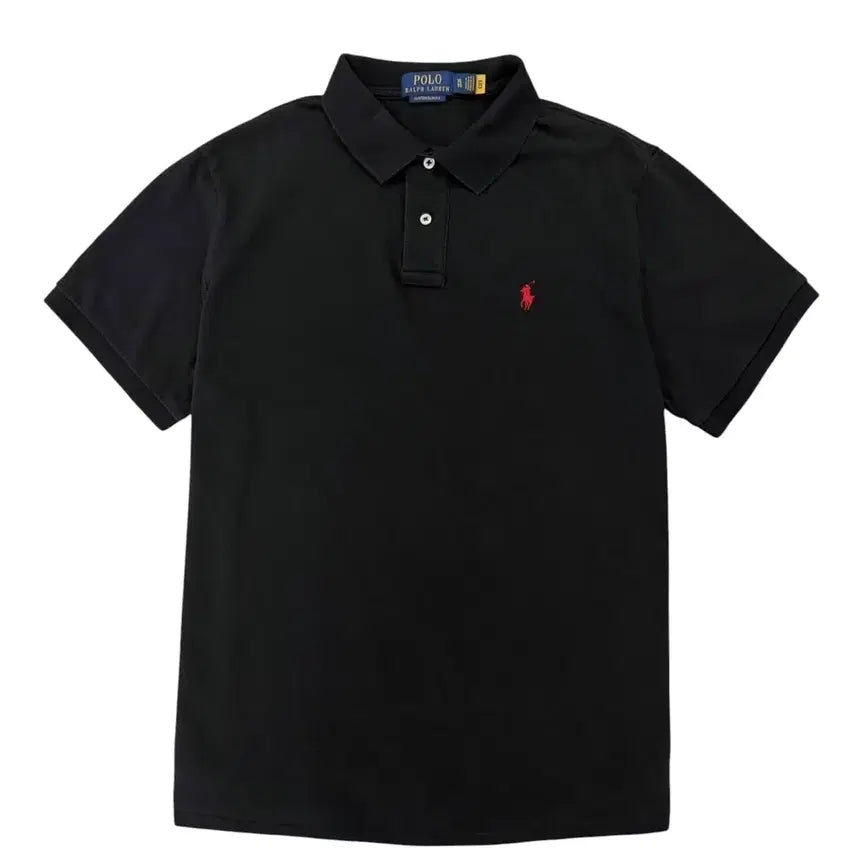 [BUNJANG] Polo Ralph Lauren QR Authentic Black Pique Polo T-Shirt (XL) / 폴로 QR정품 반팔 피케티 카라티 블랙 (XL)