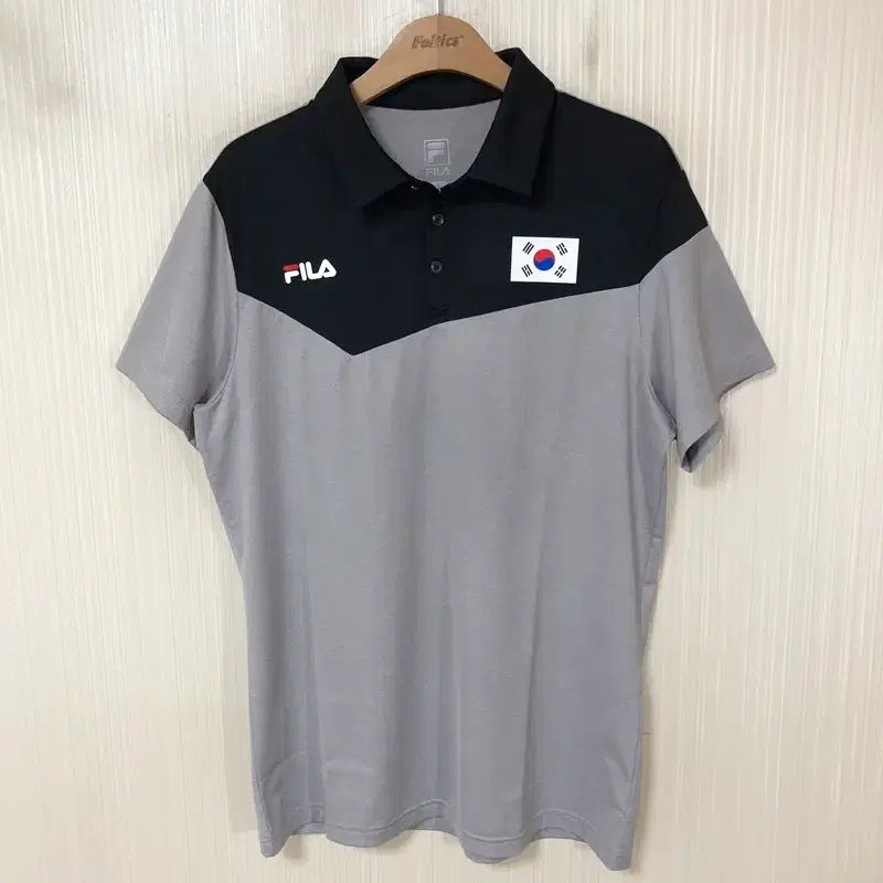 [BUNJANG] Fila National Team Korea Ice Skating Polo T-Shirt L (100) / 필라국대 국대KOREA 국대지급(빙상) 폴로티셔츠 L(100)