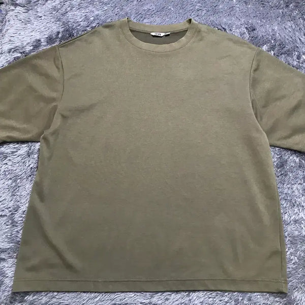 [BUNJANG] Uniqlo Airism Oversized U-Neck T-Shirt Khaki (Size 3XL) / [[3XL,A급] 유니클로(UNIQLO) 에어리즘 오버핏 U넥반팔@888