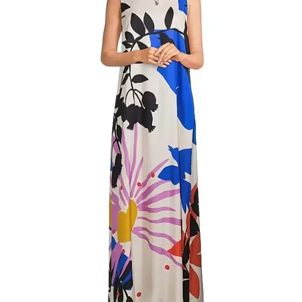 [BUNJANG] CATO White Patterned Maxi Dress (Suitable for Tall Individuals) / 새상품) 수입 휴앙지룩 패턴이쁜 롱원피스 (키큰분가능)