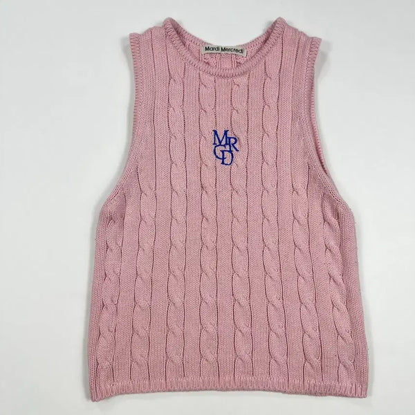 [BUNJANG] Mardi Mercredi Women's Cable Knit Vest Pink / (여성S) 마르디메크르디 여성 케이블 니트 조끼 핑크