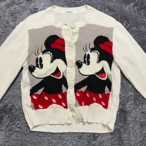 [BUNJANG] ICEBERG Disney Minnie Mouse Knit Cardigan - Women's Size S / [여성 S]아이스버그(ICEBERG) 디즈니 미니마우스 니트가디건@889