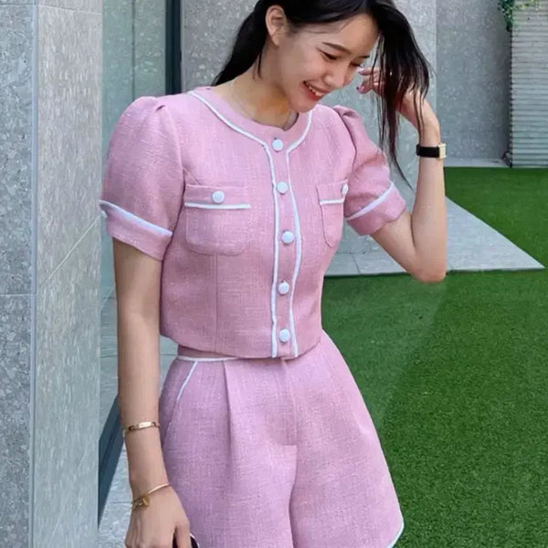 [BUNJANG] Marie Market Tweed Short Sleeve Jacket / 마리마켓(MARIE MARKET) 트위드 반팔자켓 55-66 새상품
