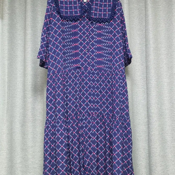 [BUNJANG] Markus Lupfer Navy Sailor Collar Check Pattern Long Dress (M-L) / markus lupfer 마커스루퍼 세일러카라  로브겸용 원피스 m~L