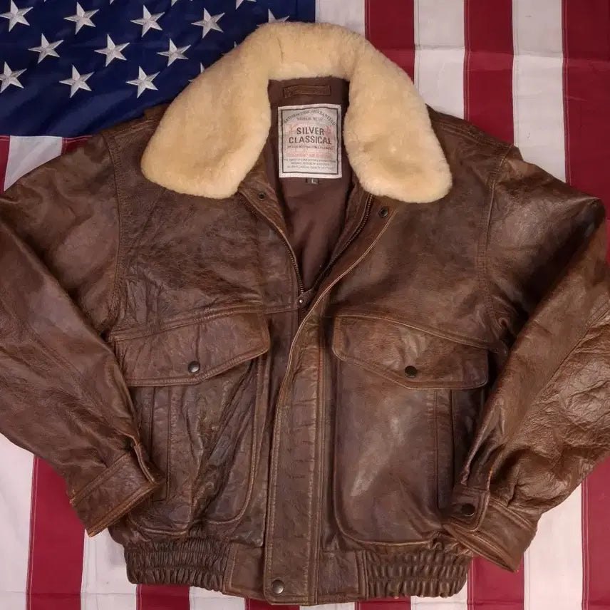 [BUNJANG] 90s Japanese Real Leather Military Aviator Jacket / 90's JPN 리얼레더 밀리터리 항공자켓