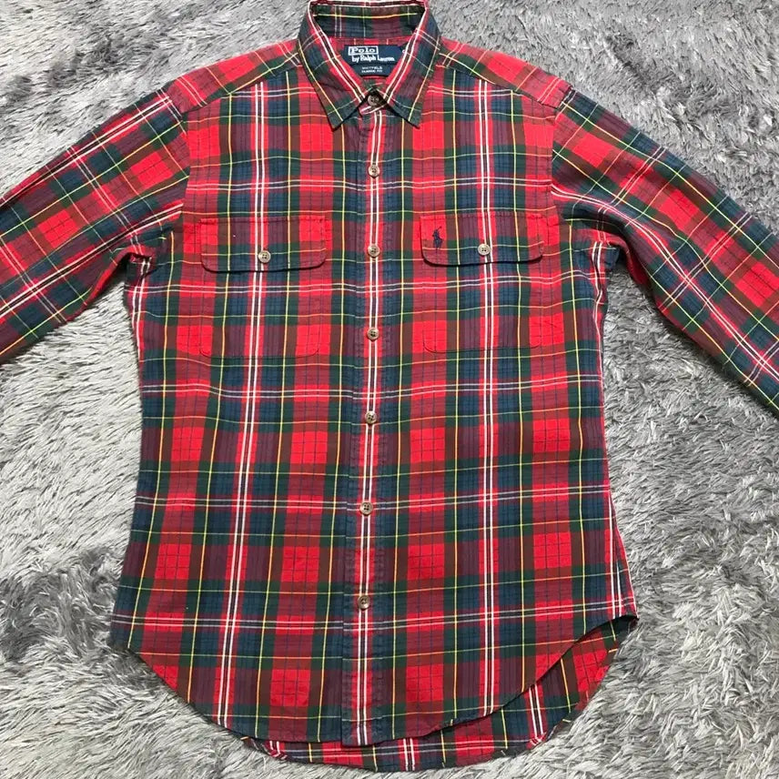 [BUNJANG] Polo Ralph Lauren Men's Tartan Check Long Sleeve Shirt - Size S / [[S, A급] 폴로(POLO)랄프로렌 타탄 체크 긴팔 셔츠@890
