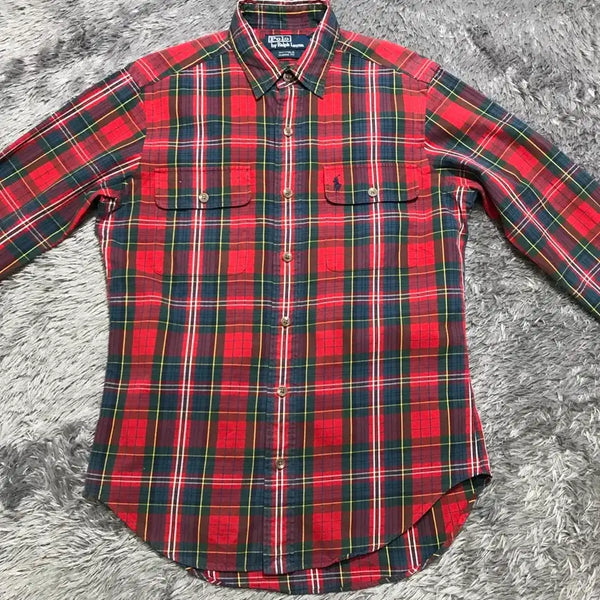 [BUNJANG] Polo Ralph Lauren Men's Tartan Check Long Sleeve Shirt - Size S / [[S, A급] 폴로(POLO)랄프로렌 타탄 체크 긴팔 셔츠@890
