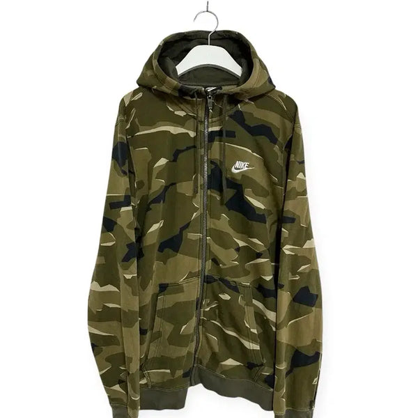 [BUNJANG] Nike Camo Pullover Hoodie Zip-up / 나이키 카모 풀오버 후드집업