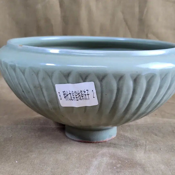 [BUNJANG] Ming Dynasty Longquan Celadon Lotus Scroll Bowl / 중국도자 명대 용천요 청자 연판문 대접