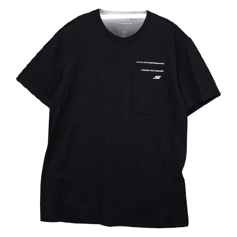 [BUNJANG] Skechers Black Logo Short Sleeve T-Shirt XL / 스케처스 블랙 로고 반팔티 XL