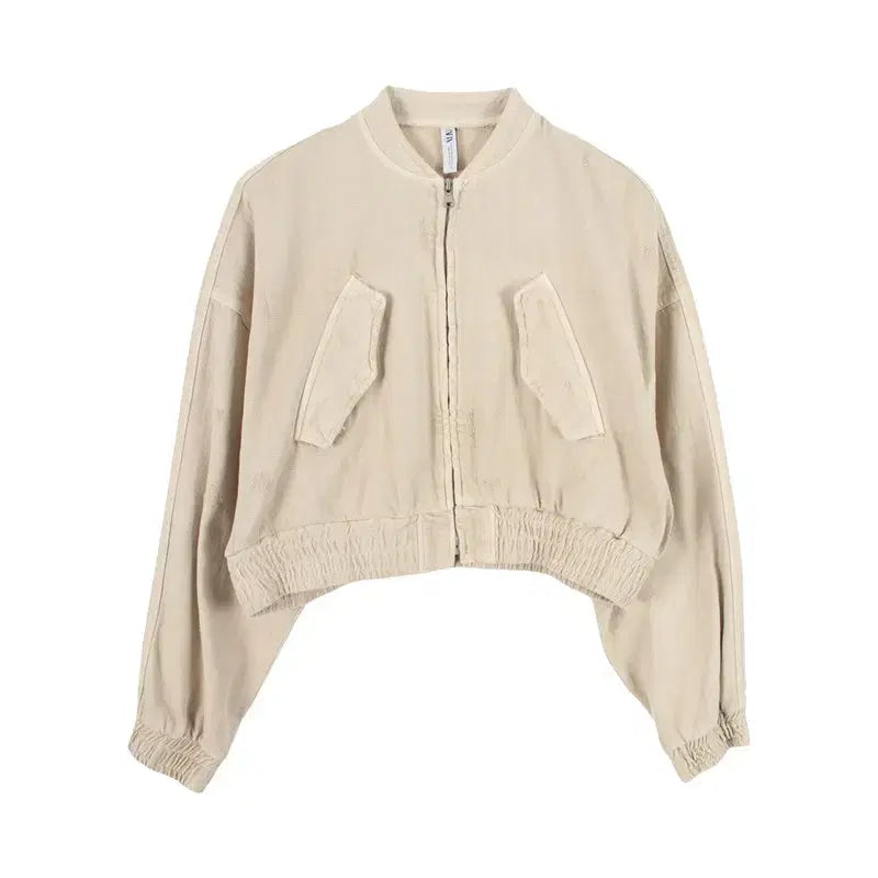 [BUNJANG] Zara Women's Cotton Cropped Zip-Up Jacket - XS / 자라 (WOMEN - XS) 코튼 크롭 집업 자켓