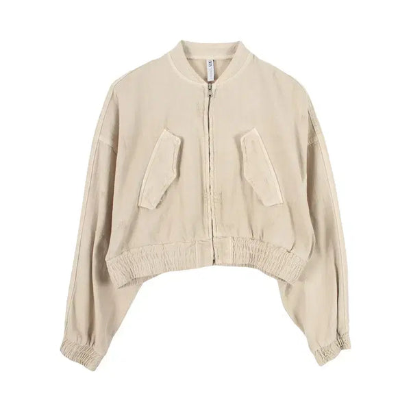 [BUNJANG] Zara Women's Cotton Cropped Zip-Up Jacket - XS / 자라 (WOMEN - XS) 코튼 크롭 집업 자켓