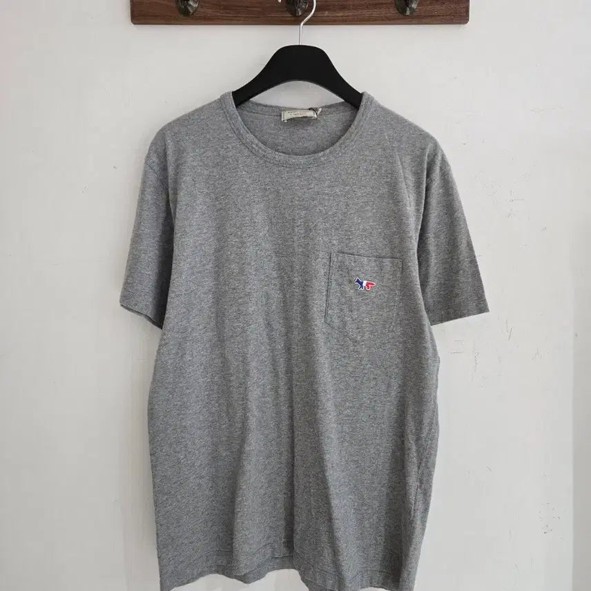 [BUNJANG] Maison Kitsune Cotton T-Shirt Grey Size L / 메종키츠네 반팔 티셔츠