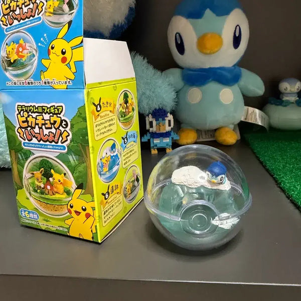 [BUNJANG] Pokemon Piplup and Terrarium Figure Set / 포켓몬 피카츄 팽도리 테라리움