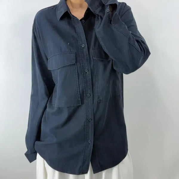 [BUNJANG] COS Navy Shirt / [L] 코스 네이비 셔츠