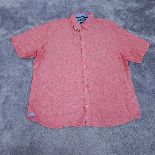 [BUNJANG] Tommy Hilfiger XXL Linen Short Sleeve Shirt / XXL 타미힐피거 반팔 린넨 셔츠 | 0624A19