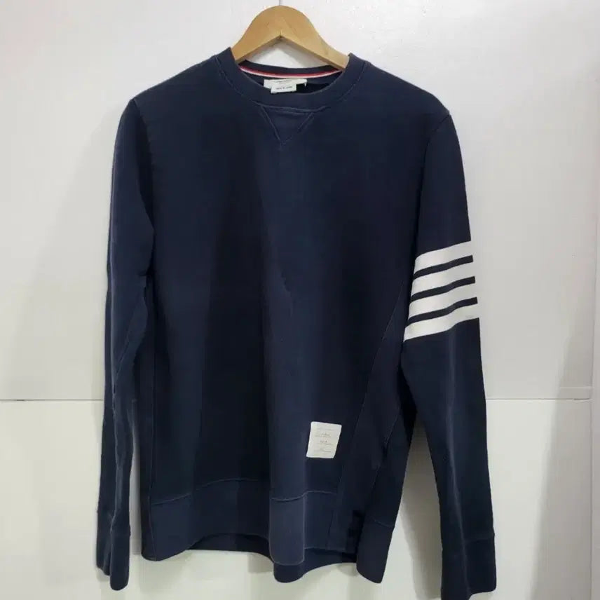 [BUNJANG] Thom Browne 4-Bar Sweatshirt Navy / 톰브라운 4선 완장 맨투맨 네이비