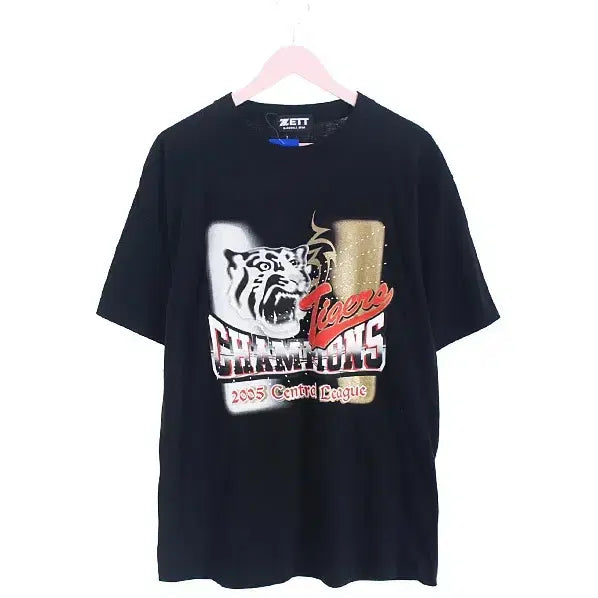 [BUNJANG] NPB Hanshin Tigers 2005 Central League Championship T-Shirt - Size L / NPB 제트베이스볼 한신타이거즈 2005 센트럴리그 우승티셔츠 L