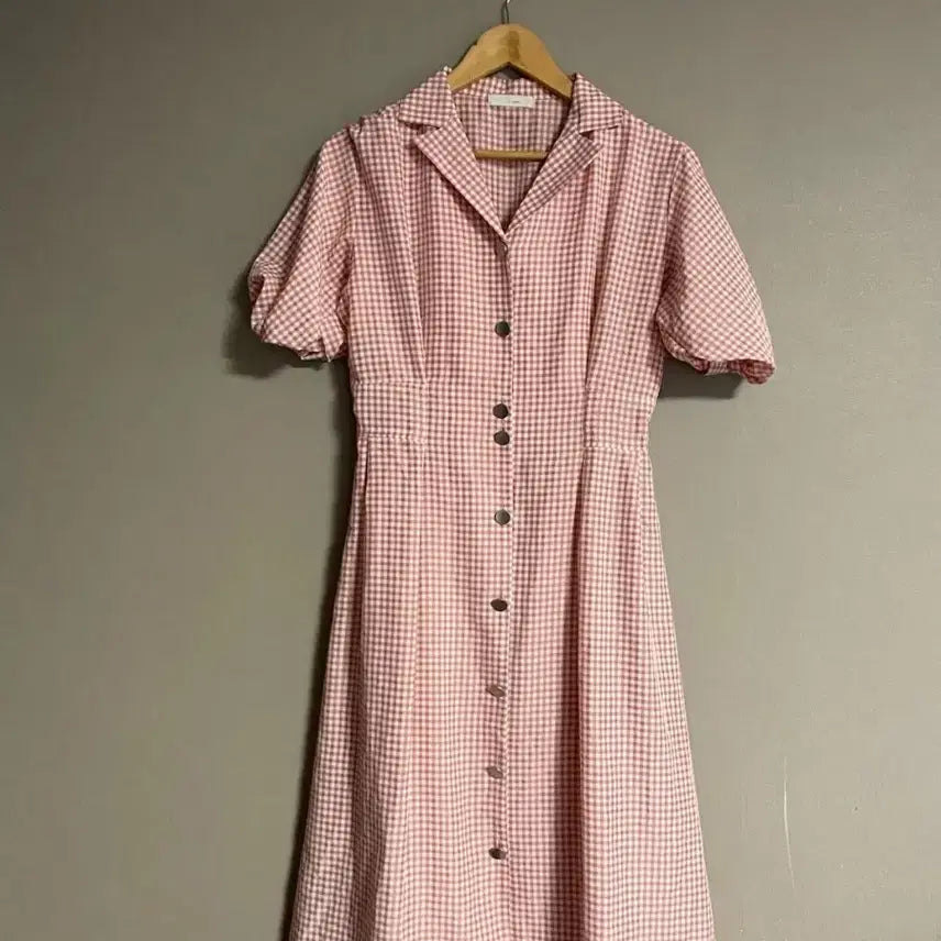 [BUNJANG] Jigott Gingham Check Linen Blend Long One-Piece Dress (Free Size) / 깨끗)지고트 여름용 다아한 롱원피스 ( 프리사이즈]