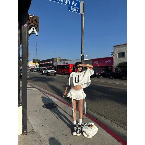 [BUNJANG] WARDEN EDGE Lace Ribbon Pleated Mini Skirt / WARDEN EDGE 워든엣지 레이스 리본 발레코어 플리츠 미니 스커트