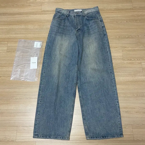 [BUNJANG] Dive in Loose-Fit Washed Blue Denim Pants / [0] 다이브인 루즈드 데님 팬츠 (워시드 블루)