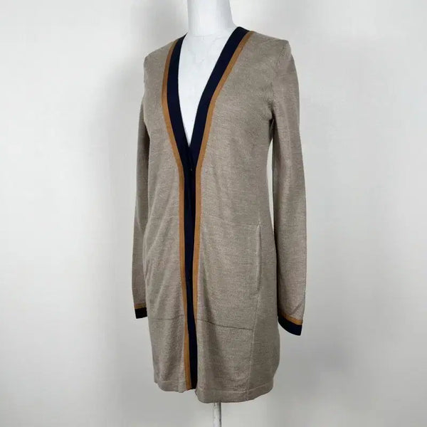 [BUNJANG] System Wool V-Neck Long Knit Cardigan Brown / 시스템/롱 니트 가디건 브이넥 울 여F 85 S 90/라덴