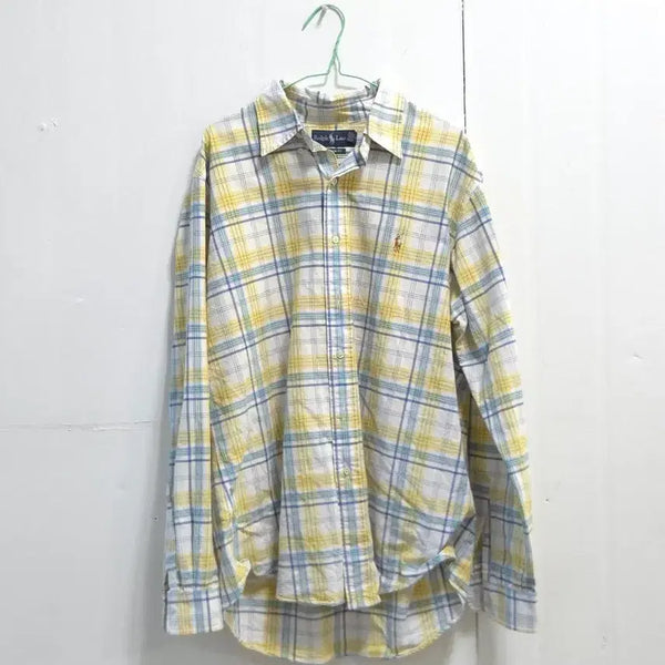 [BUNJANG] Men's 90s Polo Check Shirt / 남성 90's 폴로 체크 셔츠