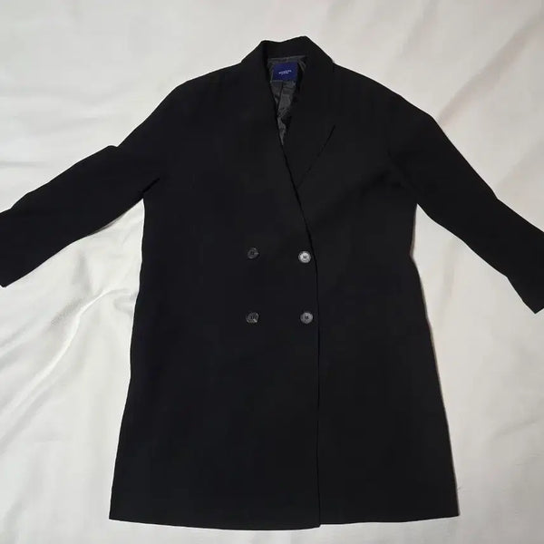 [BUNJANG] Shesmiss Women's Loose Fit Double-Breasted Semi-Formal Jacket Black / [깨끗] 쉬즈미스 shesmiss 여성 루즈핏 더블 세미정장 자켓