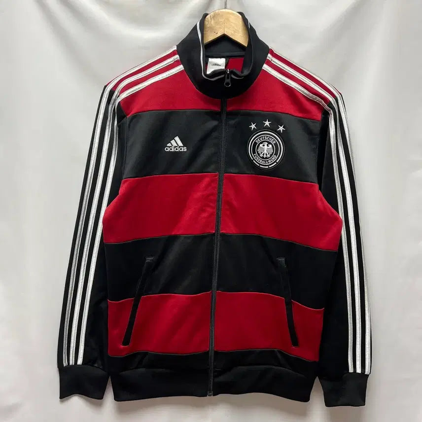 [BUNJANG] Adidas Germany National Football Track Top Jersey / [정품/L] 아디다스 독일 축구 국대 삼선 검빨 블랙레드 트랙탑 져지