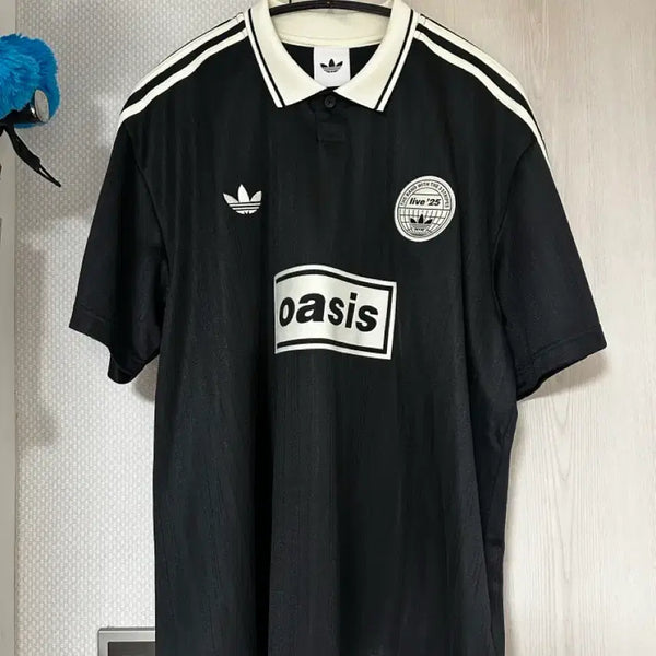[BUNJANG] Oasis Adidas Soccer Jersey Black UK L / 오아시스 아디다스 사커 저지 블랙 영국 L