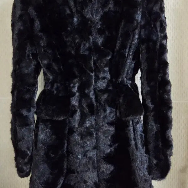 [BUNJANG] Jindo Black Mink Fur Coat / 진도 우바 블랙 밍크 코트