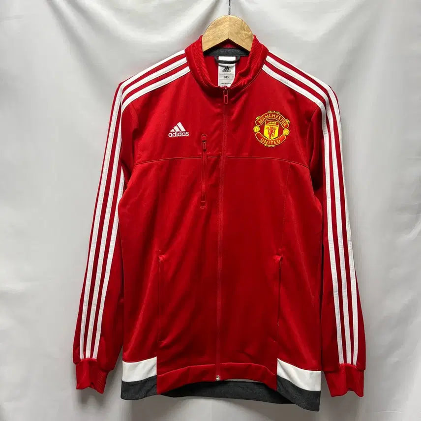 [BUNJANG] Adidas Manchester United 15-16 Three Stripes Red Training Track Top Jersey / [정품/95] 아디다스 맨유 15-16 삼선 레드 트레이닝 트랙탑 져지