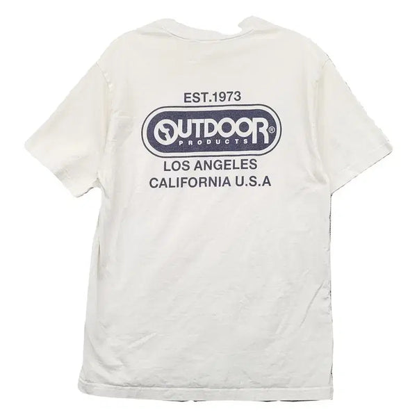 [BUNJANG] Outdoor Products White Printing Short Sleeve T-Shirt / 아웃도어프로덕츠 화이트 프린팅 반팔티 SMALL