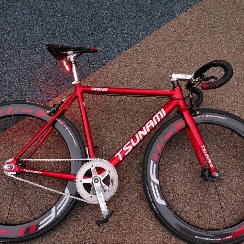 [BUNJANG] Tsunami Red Wine Bicycle Frame with Sugino Zen Chainring and Others / 레드와인 반차 판매