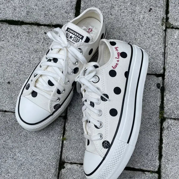 [BUNJANG] Converse Chuck Taylor Lift Platform Polka Dot Sneakers / Converse 컨버스 척테일러 리프트 플랫폼 도트 땡땡이 스니커즈