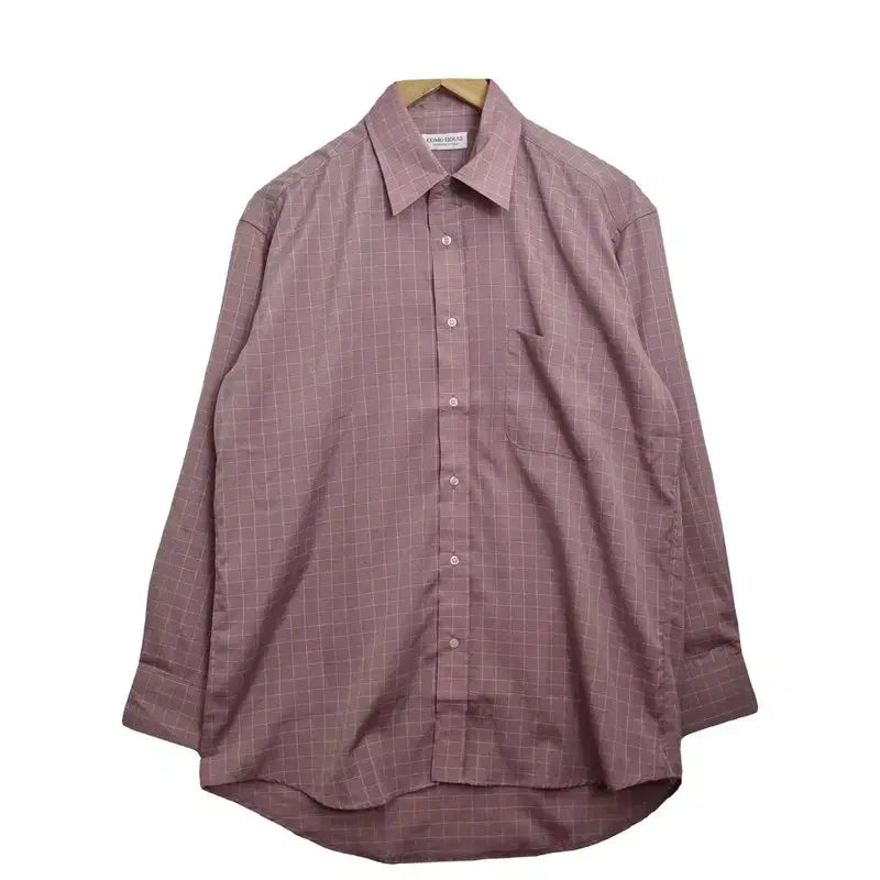 [BUNJANG] COMO Pink Check Oxford Long Sleeve Shirt XL / COMO 핑크 체크 카라 셔츠 [XL] 옥스포드 긴팔 남방