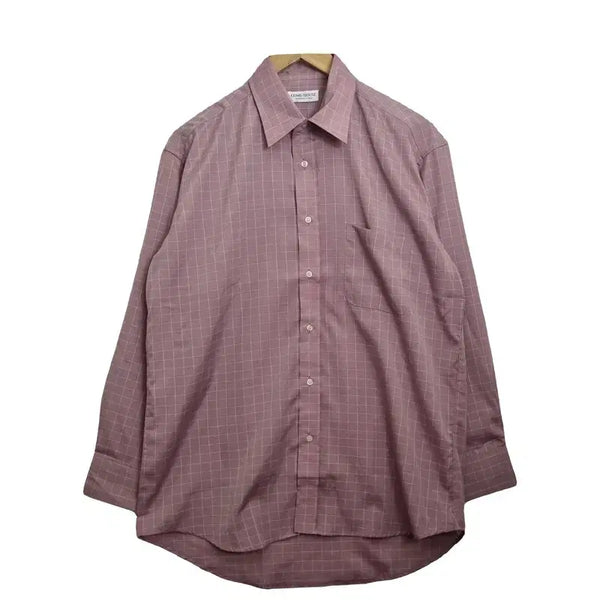 [BUNJANG] COMO Pink Check Oxford Long Sleeve Shirt XL / COMO 핑크 체크 카라 셔츠 [XL] 옥스포드 긴팔 남방