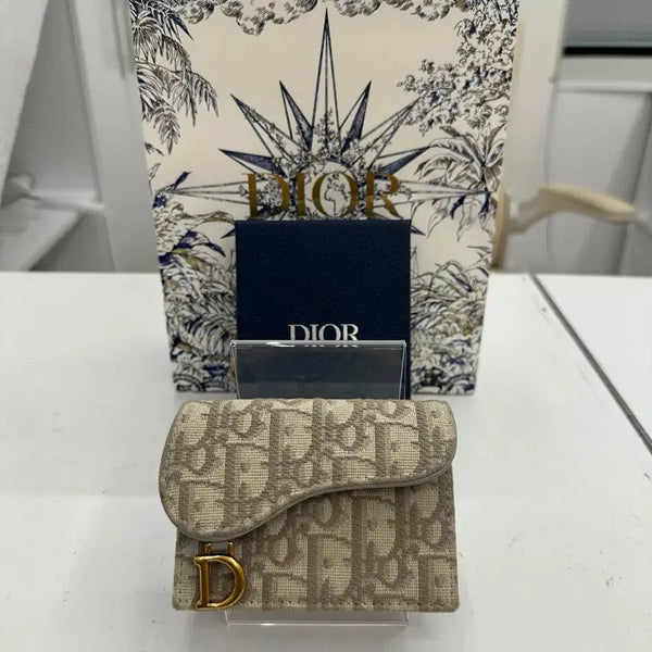 [BUNJANG] Dior Oblique Gray Saddle Card Holder / 디올 오블리크 그레이 새들 카드지갑