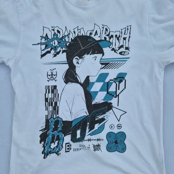 [BUNJANG] BROWNBREATH Y2K Anime Girl Graphic T-Shirt XL / [XL] 브라운브레스 (BROWNBREATH) Y2K 미소녀 그래픽 스트