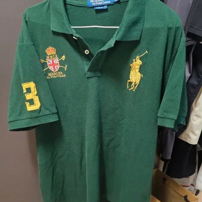 [BUNJANG] Polo Ralph Lauren Green Polo Shirt with Large Embroidery / 폴로 랄프로렌 카라티 그린 3번