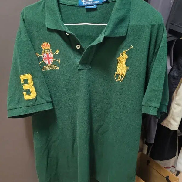 [BUNJANG] Polo Ralph Lauren Green Polo Shirt with Large Embroidery / 폴로 랄프로렌 카라티 그린 3번