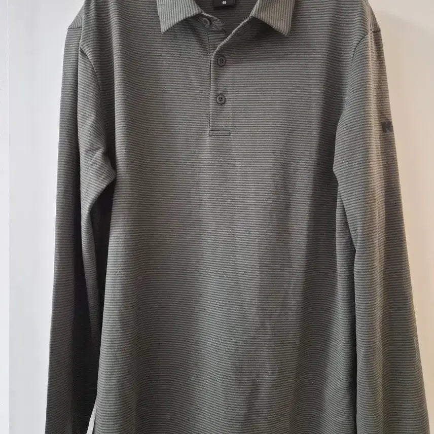 [BUNJANG] K2 Men's Long-Sleeve Polo Shirt Striped Navy Size 95 / K2 카라티 곤색 스트라이프