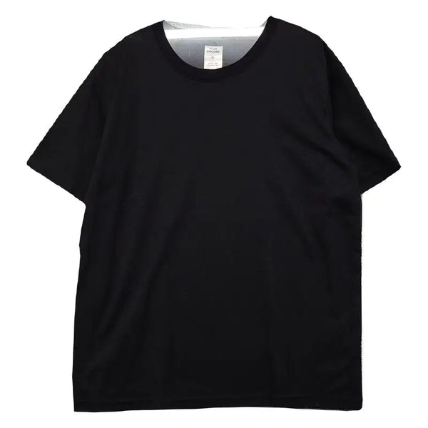 [BUNJANG] Playground Plain Black Short Sleeve T-Shirt (M) / 플레이그라운드 무지 블랙 반팔티 M