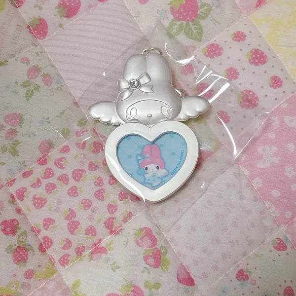 [BUNJANG] Sanrio My Melody Yumemiru Angel Heart Locket Keyring Holder / 산리오 마이멜로디 유메미루 엔젤 천사 하트 로켓 키링 홀더