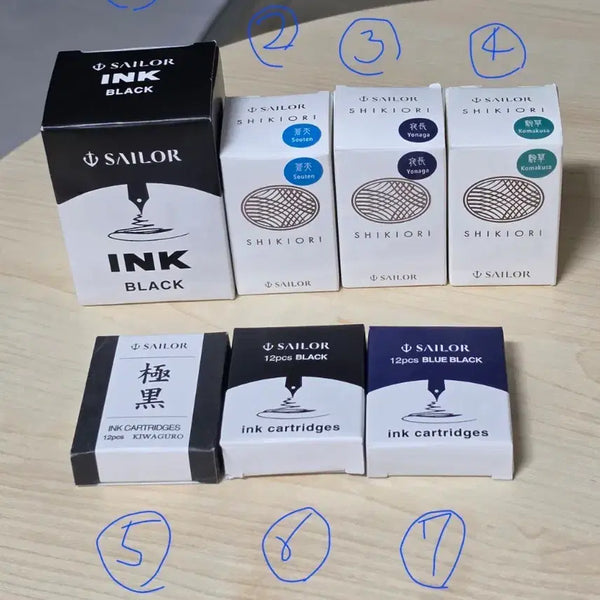[BUNJANG] Sailor Ink & Cartridge Set / 미개봉) 세일러 잉크 & 카트리지