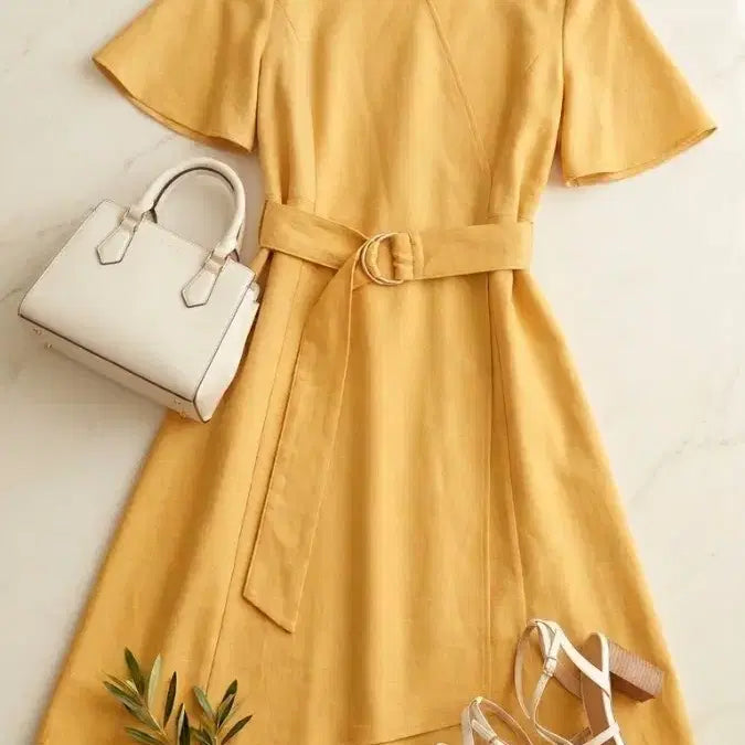 [BUNJANG] Jigott Yellow Summer Midi Dress / 지고트 개나리색 여름 원피스