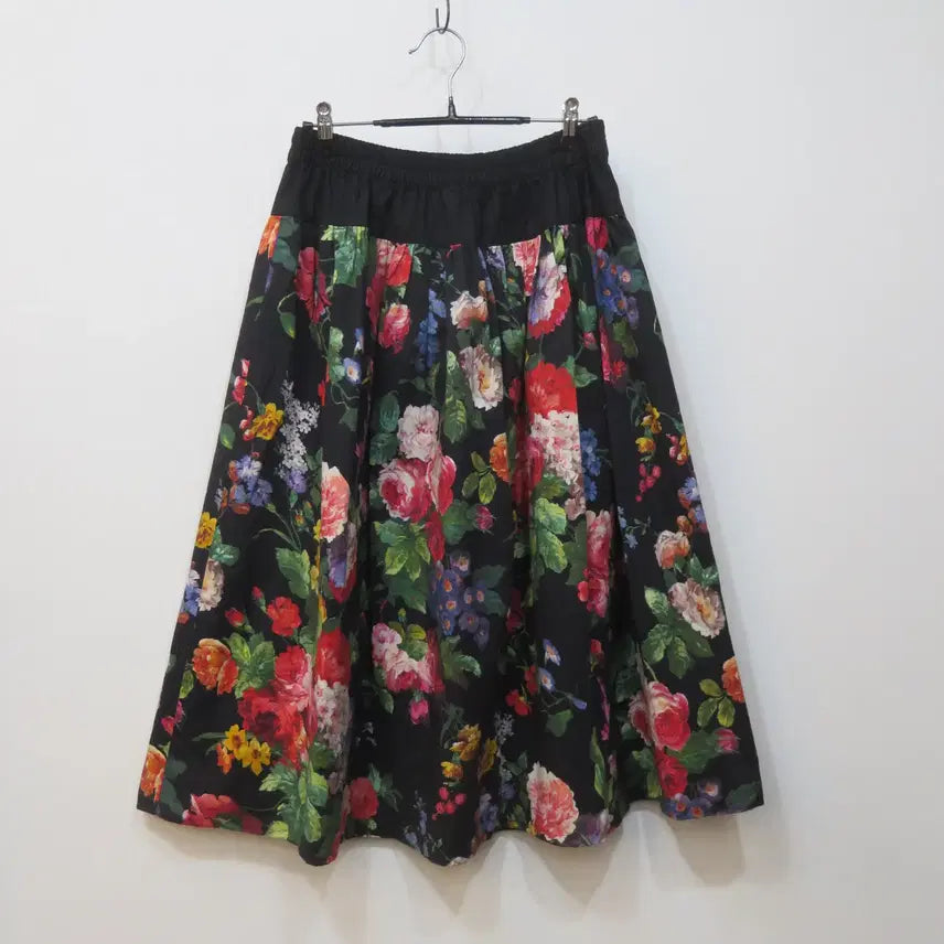 [BUNJANG] Handmade Flower Print Skirt / 핸드메이드 플라워 스커트