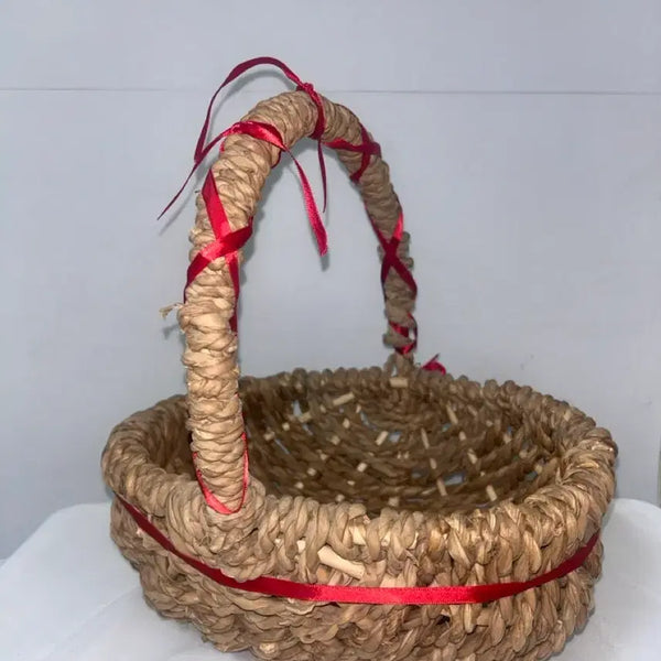 [BUNJANG] Picnic Basket with Ribbon Accent / 피크닉바구니